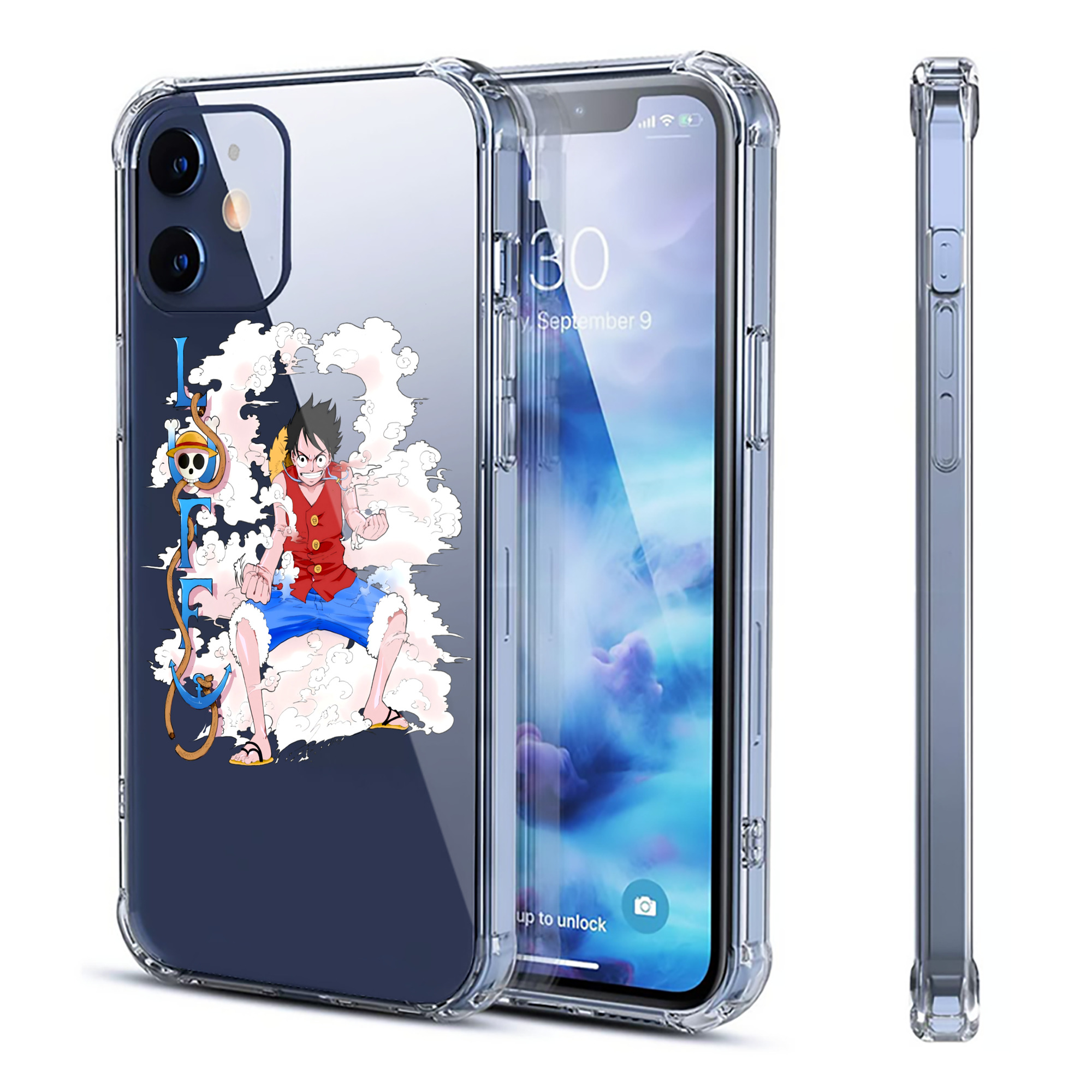 （画像用） ワンピース モンキー・D・ルフィ ONE PIECE Monkey D. Luffy 【iPhone 12シリーズ対応】透明スマホケース（クリアソフトケース）